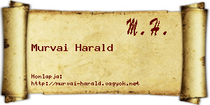 Murvai Harald névjegykártya